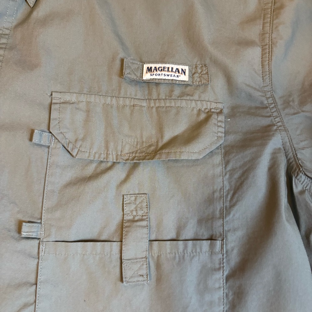 Magellan Fishing Shirt XL Green Vented UPF Performance Button Front long sleeve - Picture 3 of 12
